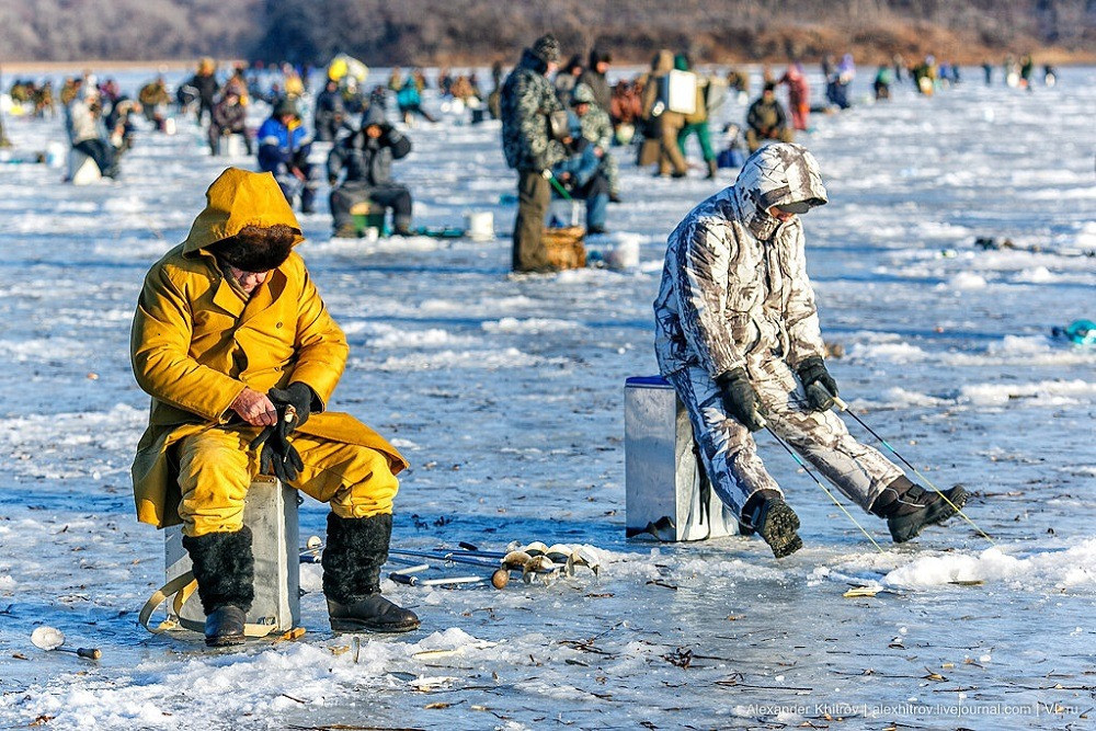 Зимняя рыбалка в горах